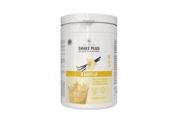 Etna Wellness Shake Plus gusto Vaniglia, integratore alimentare ricco di proteine, fibre, 25 vitamine e minerali