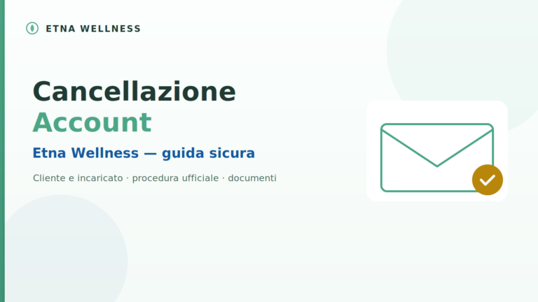 Cancellazione account Etna Wellness: guida sicura per chiudere il codice cliente o incaricato