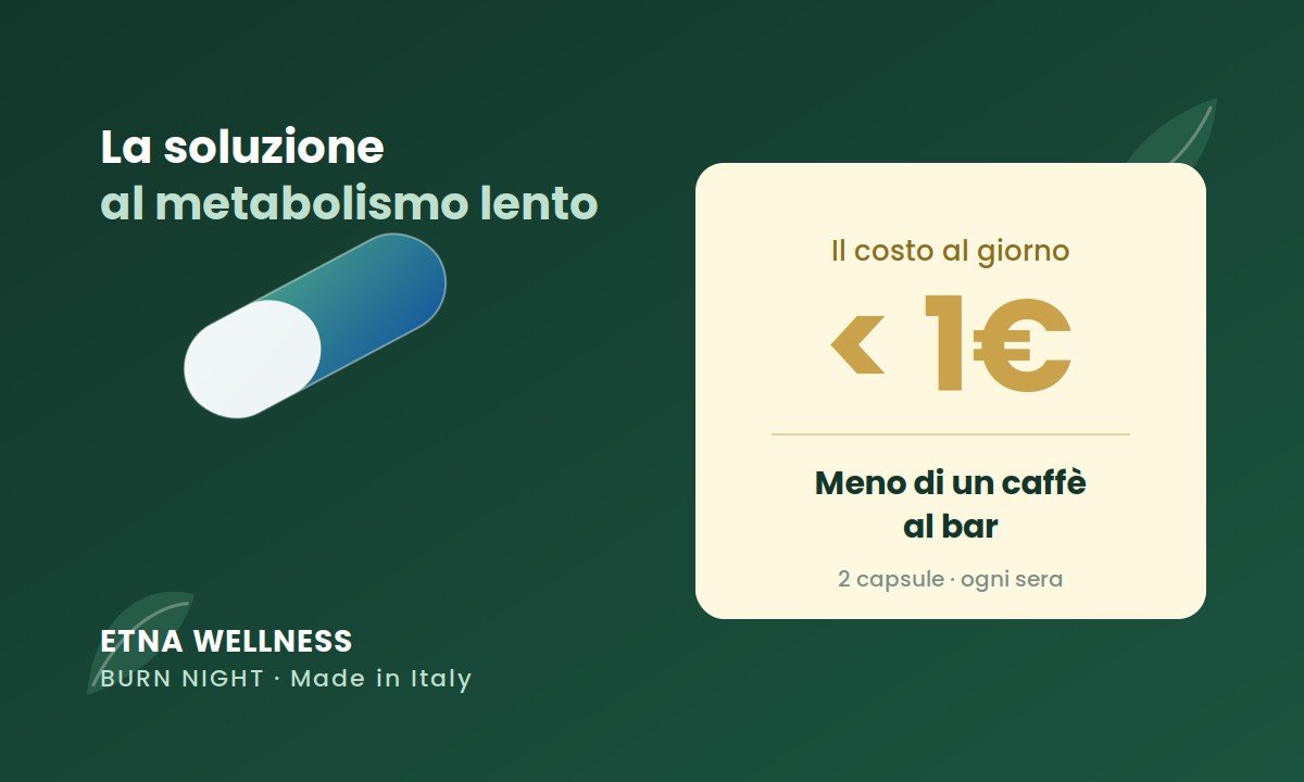 Metabolismo lento: il costo giornaliero della soluzione serale Burn Night