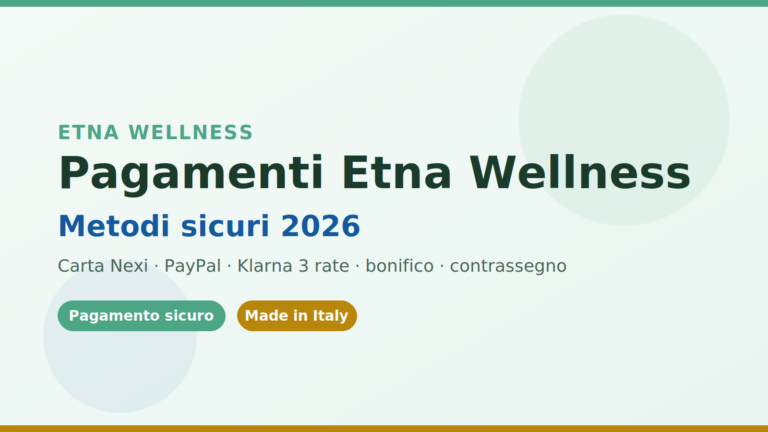 pagamenti Etna Wellness metodi sicuri 2026