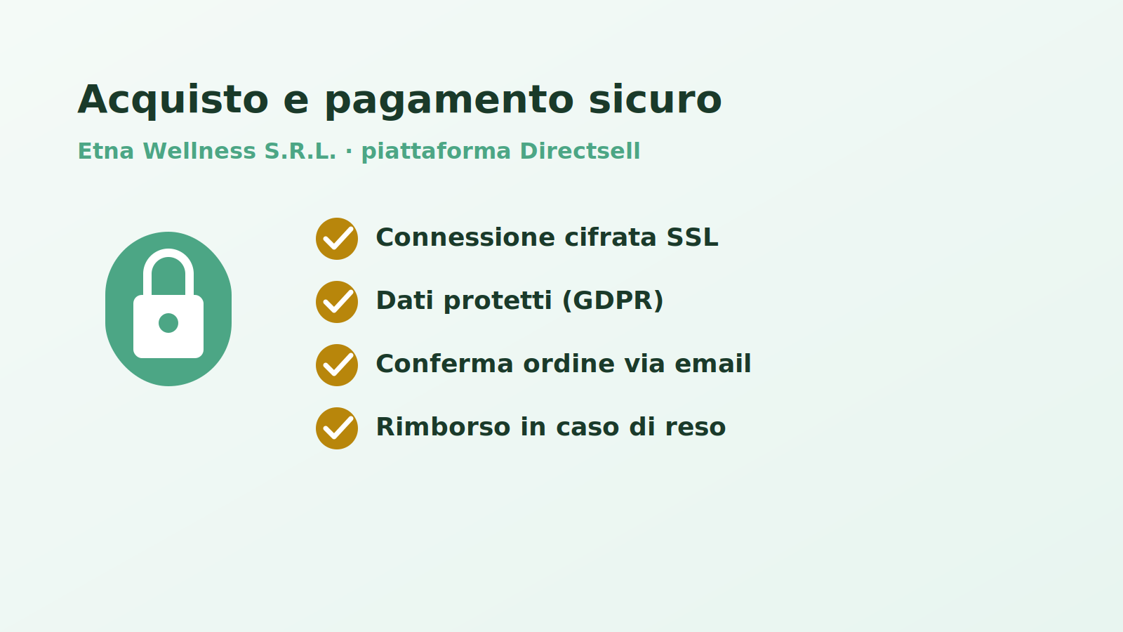 pagamento sicuro Etna Wellness dati protetti SSL e GDPR