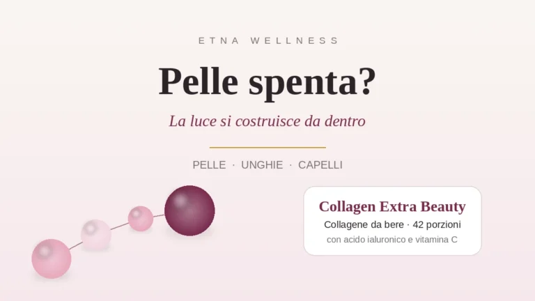 pelle spenta rimedi: Collagen Extra Beauty Etna Wellness con collagene da bere e acido ialuronico