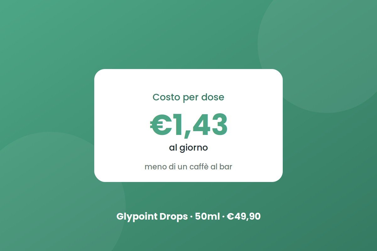 picchi glicemici routine quotidiana Glypoint Drops costo per dose