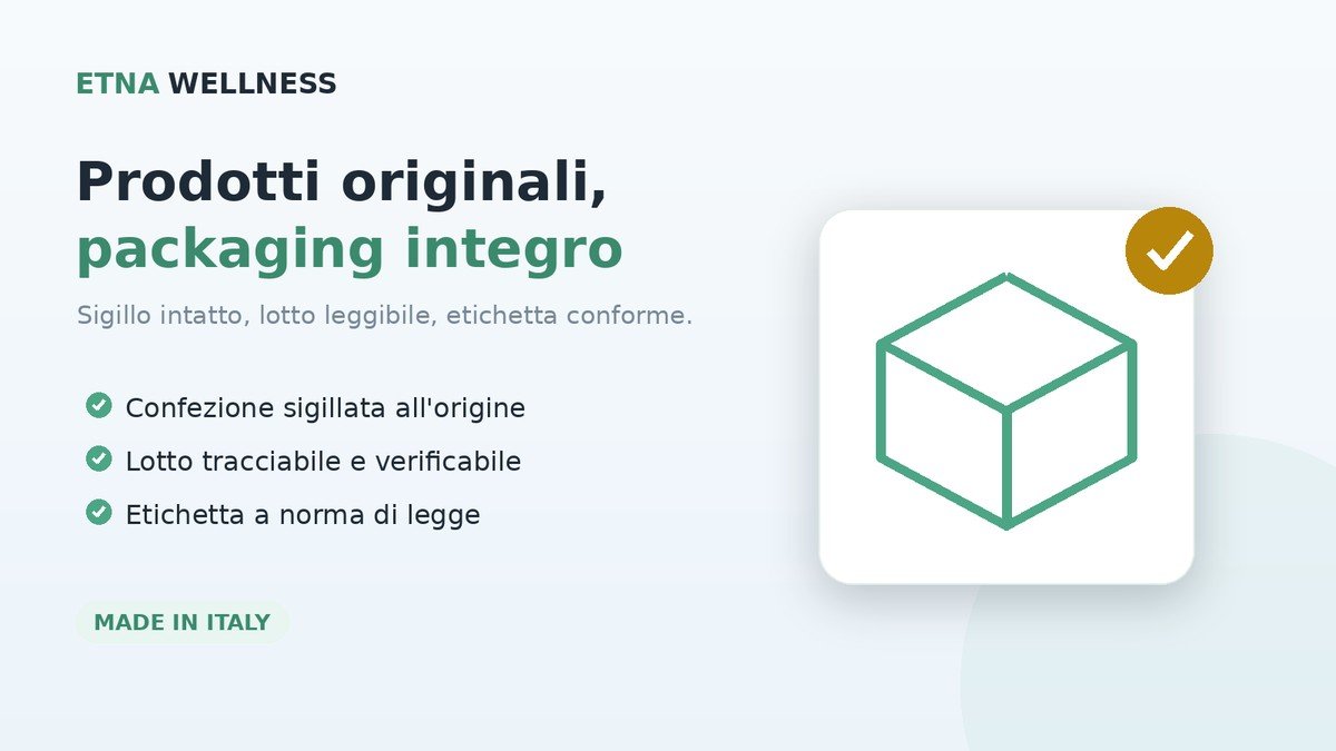 Packaging integro e prodotti originali Etna Wellness dal sito del produttore