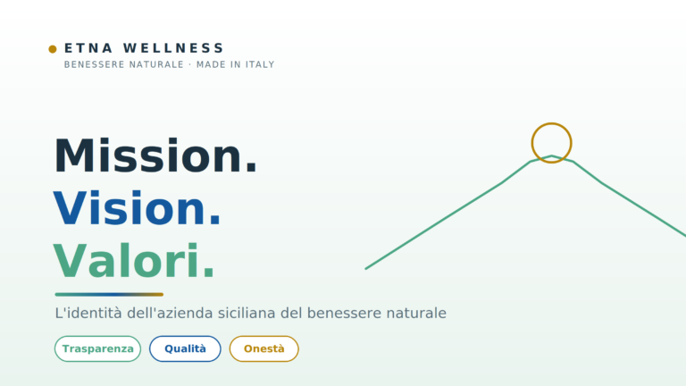 Valori Etna Wellness: mission, vision e principi dell'azienda siciliana di integratori