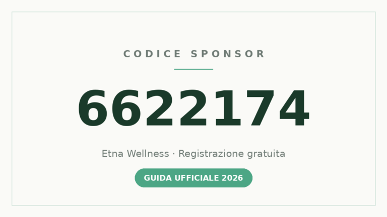 Codice sponsor Etna Wellness 6622174 per la registrazione gratuita