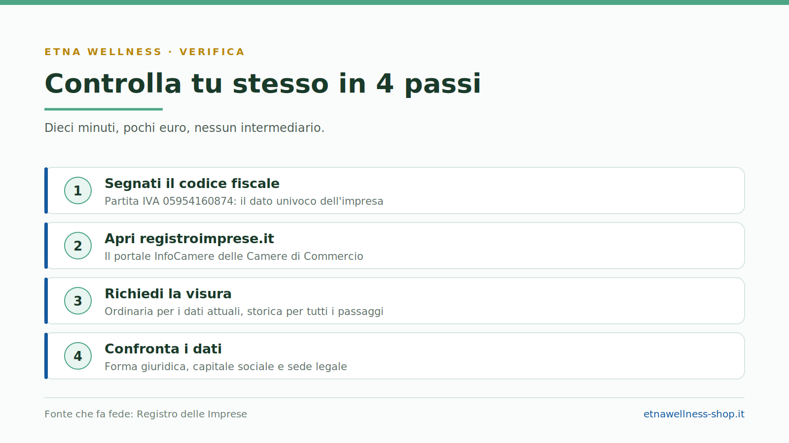 Come verificare Etna Wellness SPA nel Registro Imprese in quattro passi