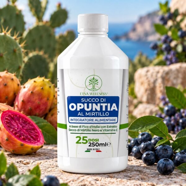 Succo di Opuntia al Mirtillo Succo di Opuntia al Mirtillo Etna Wellness